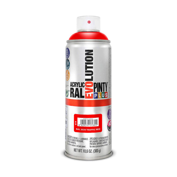 Vernice spray Pintyplus Evolution RAL 3020 400 ml Traffic Red-0