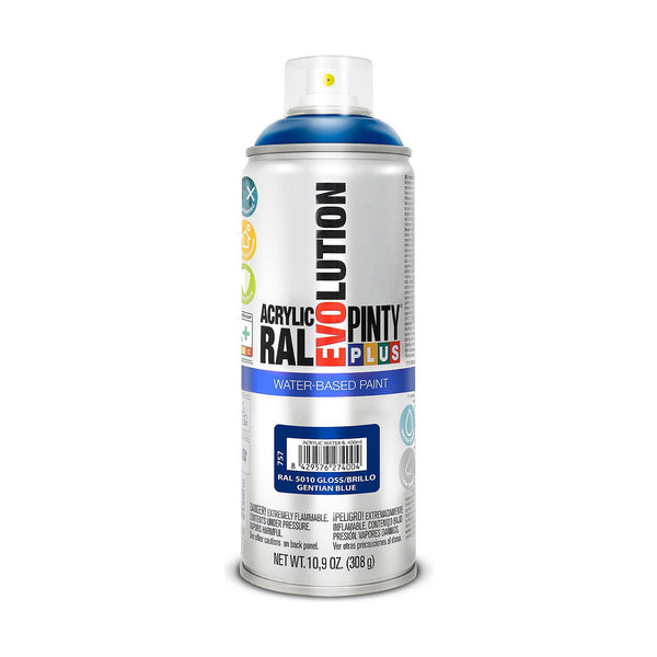 Vernice spray Pintyplus Evolution RAL 5010 Base d'acqua Gentian Blue 400 ml-0