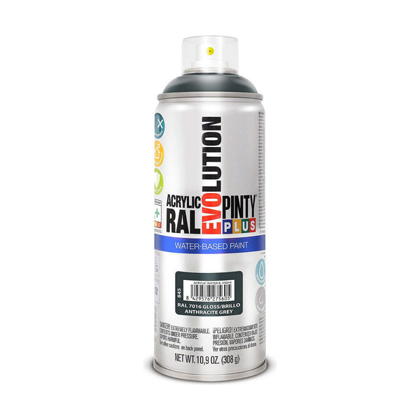 Vernice spray Pintyplus Evolution RAL 7016 Base d'acqua Antracite 400 ml-0