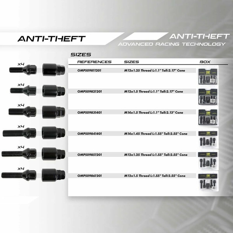 Kit di viti OMP OMPS09531201 M12 x 1,25 4 uds-3
