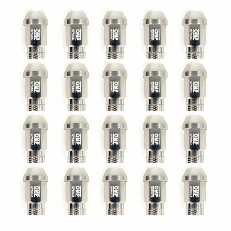 Set Dadi OMP 7075 40 mm M14 x 1,50 20 uds Argento-1