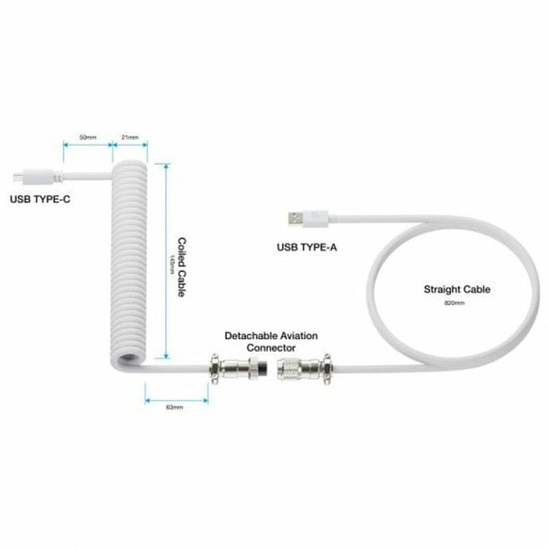 Cavo USB A con USB-C Newskill Bianco-1