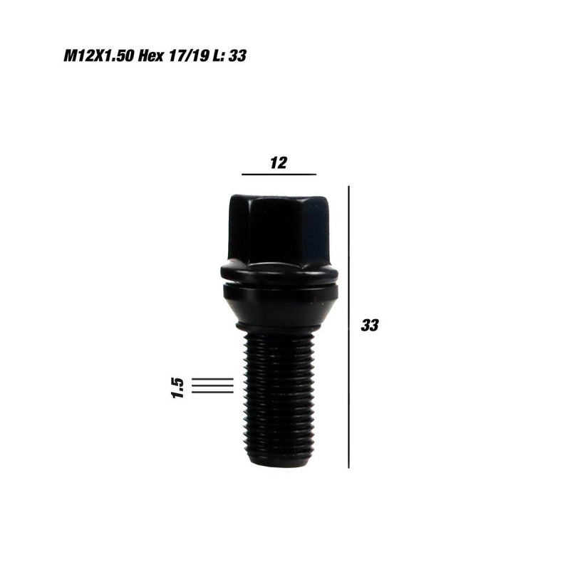 Set Dadi OMP 33 mm Nero M12 x 1,50-4