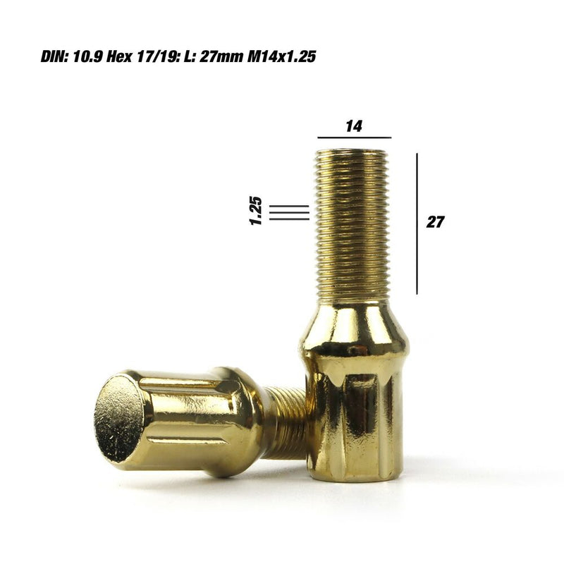 Set Dadi OMP 27 mm Giallo 20 uds M14 x 1,25-4