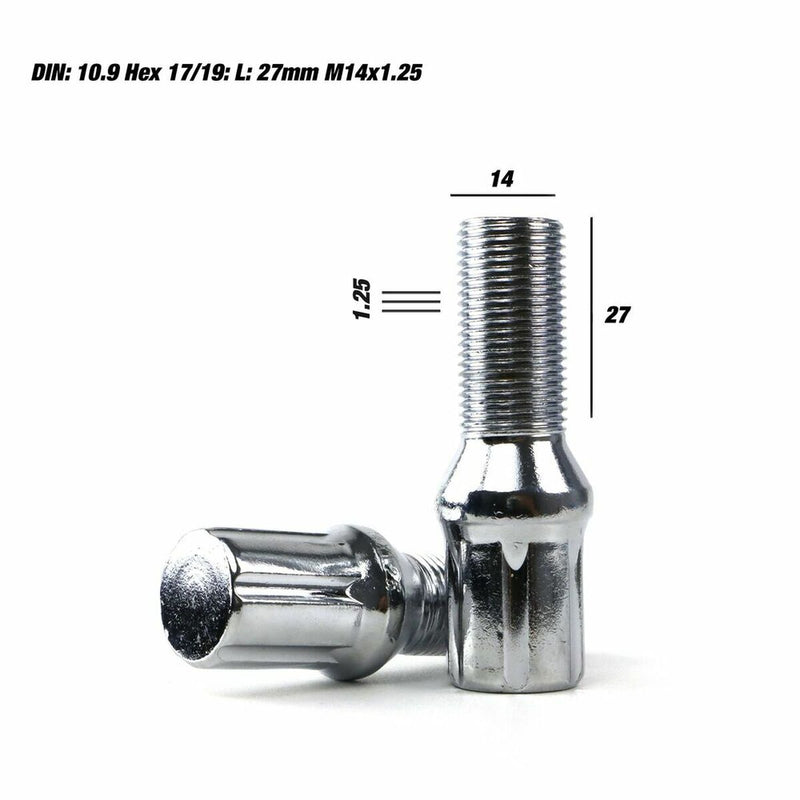 Set Dadi OMP 27 mm Argento 20 uds M14 x 1,25-4