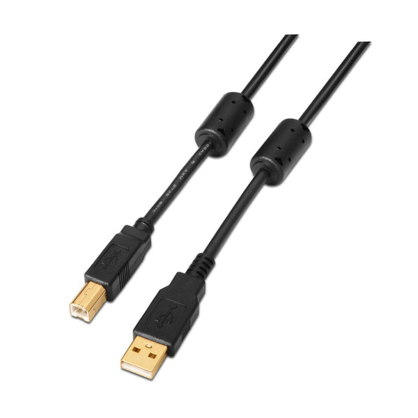 Cavo USB A con USB B Aisens A101-0011 Nero 5 m-0