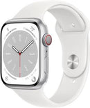 Apple Watch Serie8 Cell 45mm Silver Aluminium Case/White Sport Band MP4J3TY/A-0