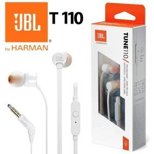 JBL Auricolari Wired Filo Tune 110 T110 Jack 3.5mm White-0