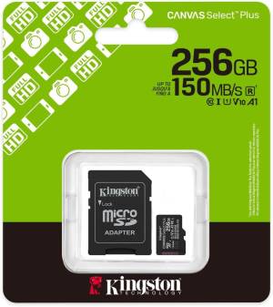 Kingston Micro SD 256GB Cl10 Canvas S.Plus SDCS3/256GB +Ad.SD-0