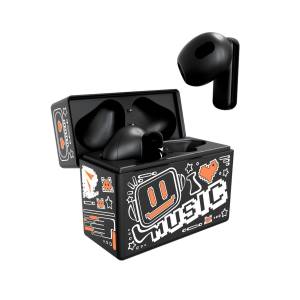 Techmade Earbuds TM-XM191-BKOR Con Pattern Arancione-0