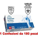 1Conf. da 180pz - Taglia XL - Guanti in Nitrile Uso Medico Senza Polvere-0