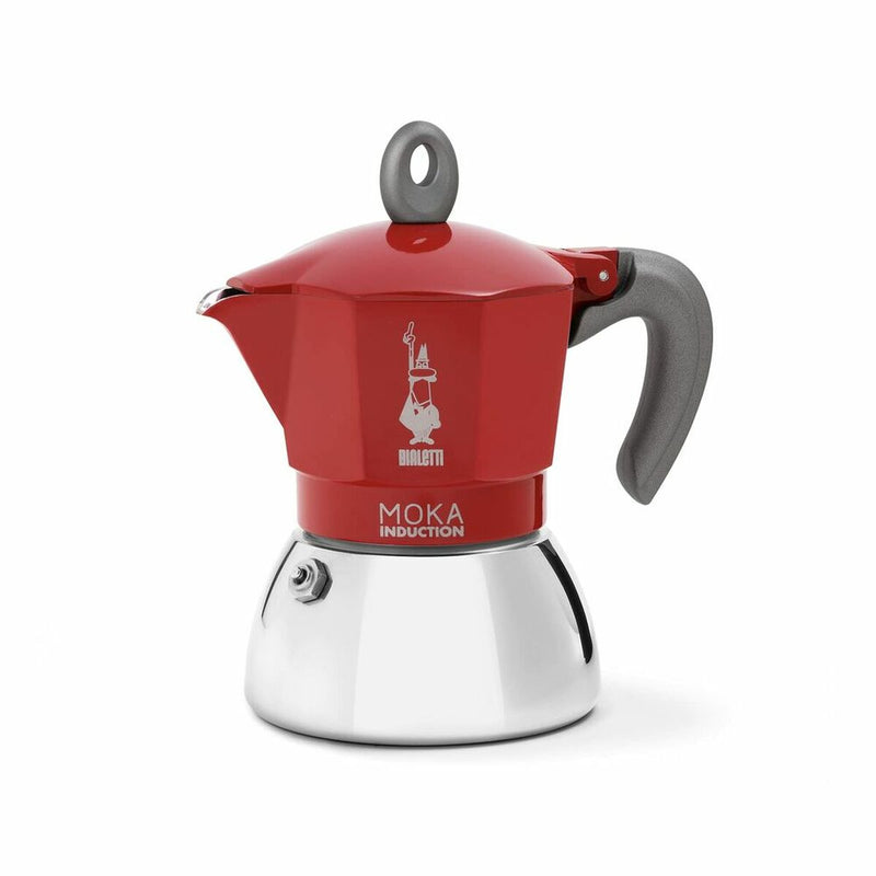 Caffettiera Bialetti Moka Cafettiera Italiana Nero Rosso Acciaio inossidabile Alluminio 90 ml 100 ml 2 Tazze 1 Pezzi-0