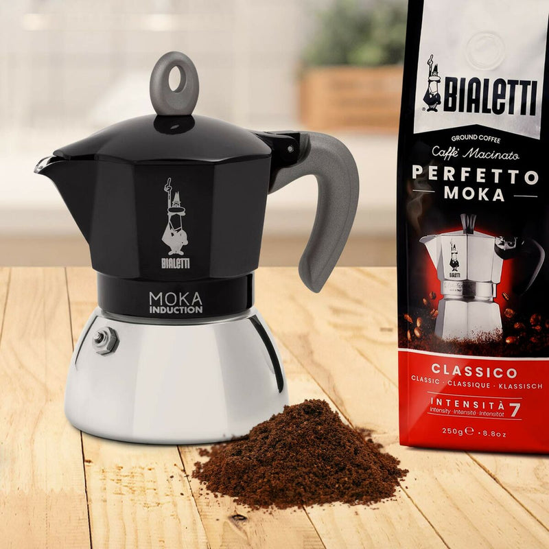 Caffettiera Italiana Bialetti Moka Nero Acciaio inossidabile Alluminio 200 ml 4 Tazze-4