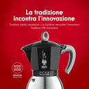 Caffettiera Italiana Bialetti Moka Nero Acciaio inossidabile Alluminio 200 ml 4 Tazze-3