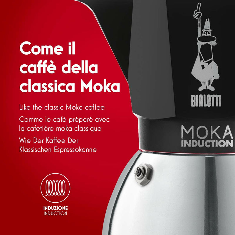 Caffettiera Italiana Bialetti Moka Nero Acciaio inossidabile Alluminio 200 ml 4 Tazze-2