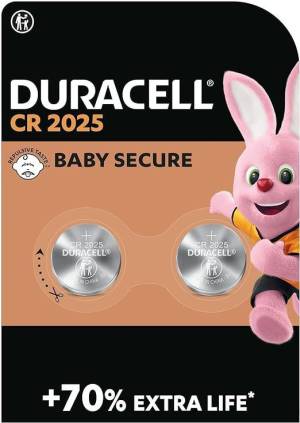 Duracell Batterie Bottone DL/CR2025 Tec. Baby Secure 1Cnf/2pz-0