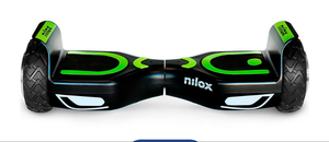 Hoverboard  doc 2 + plus bianco con bluetooth ed audio speakers integrati - verde/nero