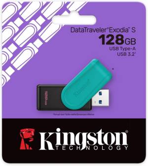 Kingston Pendrive USB-A 3.2128GB DTXS/128GB Nero/Turchese-0