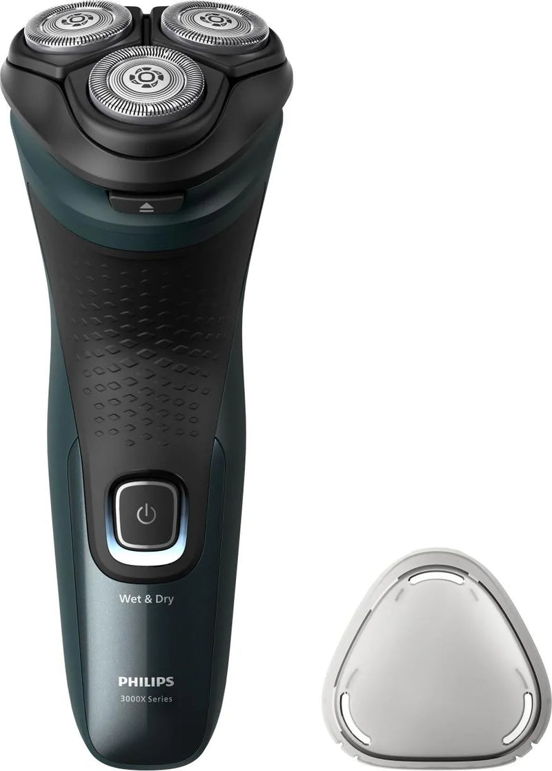 PHILIPS Rasoio Elettrico Wet & Dry Autonomia 45 min colore Nero Verde Serie 3000X