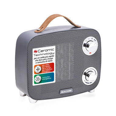 Macom Enjoy & Relax MINIMAX Interno Grigio 1500 W Riscaldatore ambiente elettrico con ventilatore Macom