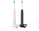 Philips 3100 series Sonicare Spazzolini Elettrici Sonici, confezione da 1 Spazzolino Rosa e 1 Spazzolino Nero HX3675/15 Philips