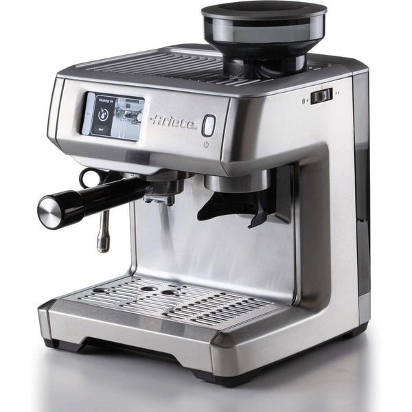 Ariete Macchina da Caffè con Display Digitale, Macinacaffè Integrato, Compatibile con Caffè in Polvere e Cialde ESE, 15 Bar Massime, Filtro 1 o 2 Tazze, Lancia per Cappuccino, 1600W, Silver - bigeshop