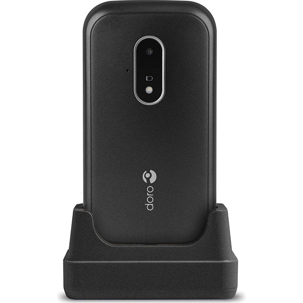 Doro 7030 Telefono Cellulare 4G per Anziani Dual SIM a Conchiglia con WhatsApp anche per Videochiamate e Facebook e Base di Ricarica (Nero) [Versione Italiana] - bigeshop