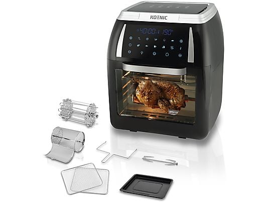 Fornetto elettrico KOENIC KAF 121821, 12l, 1800W, display LED, cestello girevole e estraibile, con teglia e girarrosto Hkoenig