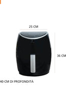Friggitrice ad Aria Calda Digitale Senza Olio Airfryer 7.1 Lt Frigge Cuoce 1700W Replood Replood