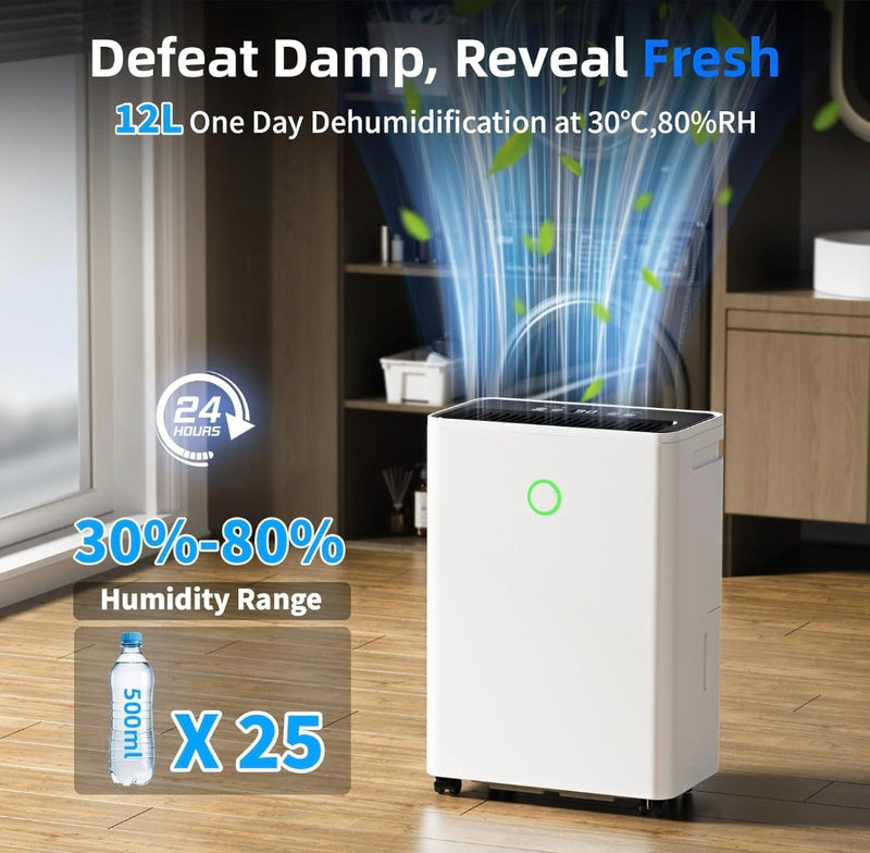Deumidificatore Casa Muffa 12L/G - Controllo Intelligente comfee