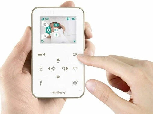Baby Monitor Miniland Digimonitor 2,4" Gold audio e video Colore bianco miniland