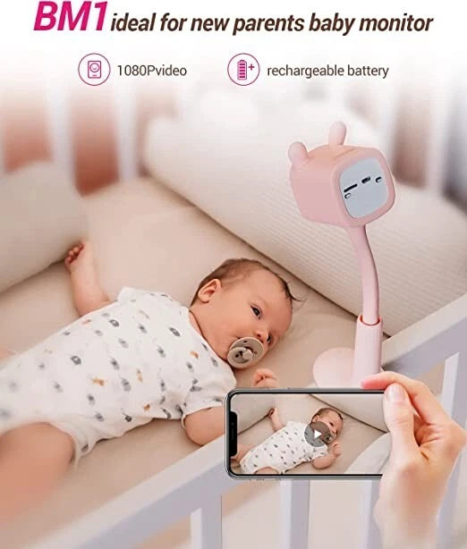 EZVIZ BM1 Baby Monitor a batteria, Videocamera di sorveglianza Interno Wifi Rosa ezviz