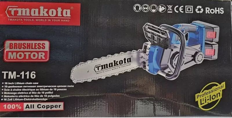 Motosega A Batteria 16 Pollici 2 batterie 68V Con Doppio Caricatore E valigetta Makota Makota