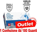 Guanti Cnf.Dannegggiata Nitrile Medico SP 3.5g1Conf/180pz Taglia XL-0