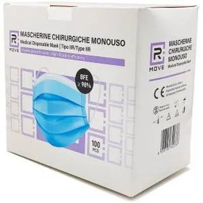 100pz - Mascherina Chirurgica 3 Veli Tipo IIR
