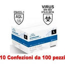 10Conf. da 100pz Taglia L - Guanti in Nitrile Uso Medico Senza Polvere