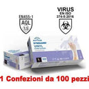 1Conf. da 100pz Taglia L - Guanti Vinyl Uso Medico Senza Polvere