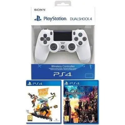 PS4 Dualshock 4 Glacier White V2 Kingdom Hearts 3 + Rocket Arena Mythic Edition