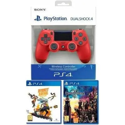 PS4 Dualshock 4 Magma Red V2 Kingdom Hearts 3 + Rocket Arena Mythic Edition