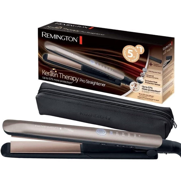 Remington Piastra per Capelli, Professionale, Piastra Capelli Lisci, rivestimento in Ceramica Avanzato, sensore Idratazione capello per Protezione dal Calore, 160-230°, Keratin Therapy Pro, S8593 - bigeshop