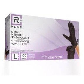 RMove 1Conf. da 100pz Tg. L - Guanti Nitrile Nero uso Medico Senza Polvere-0