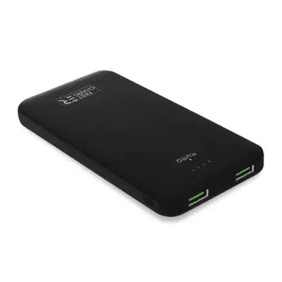 Puro White Batteria Esterna Fast Charger 10000mAh con led e 2 porte USB, Nero - bigeshop