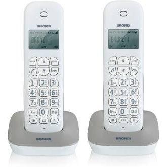 Telefono Cordless Brondi Gala Twin Bianco/Grigio-0