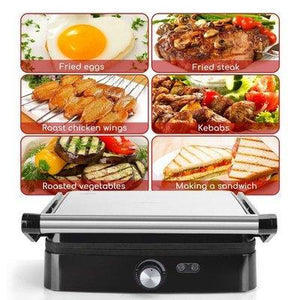 Aigostar Calore 1800W Panini Pressa e Griglia Elettrica - Nera/Argenta