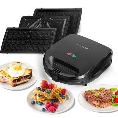 Aigostar Rubik – Sandwich Maker/Grill/Waffle 3 IN 1,Nero 185862