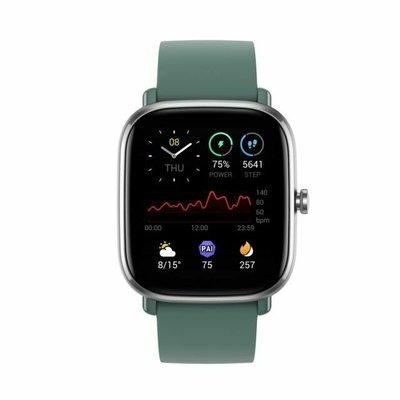 Amazfit GTS 2 mini 39,37mm Cassa Alluminio, Cinturino di Silicone in Verde Sa