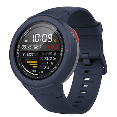 Amazfit Verge 43mm Cassa Blu, Cinturino in Silicone Blu,Smartwatch