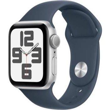 Apple Watch SE 2023 40mm Aluminium Silver Sport Band Storm Blue M/L MRE23QL/A-0