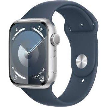 Apple Watch Serie9 45mm Aluminium Case Silver Sport Band Storm Blue S/M EU MR9D3QC/A-0