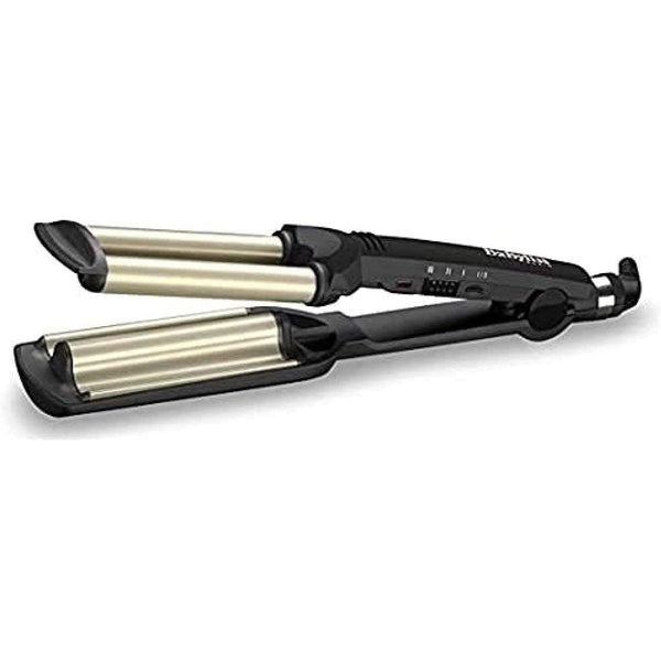 Babyliss C260E Easy Waves, Triferro Beach Waves Con Rivestimento In Ceramic Titanium, Nero - bigeshop